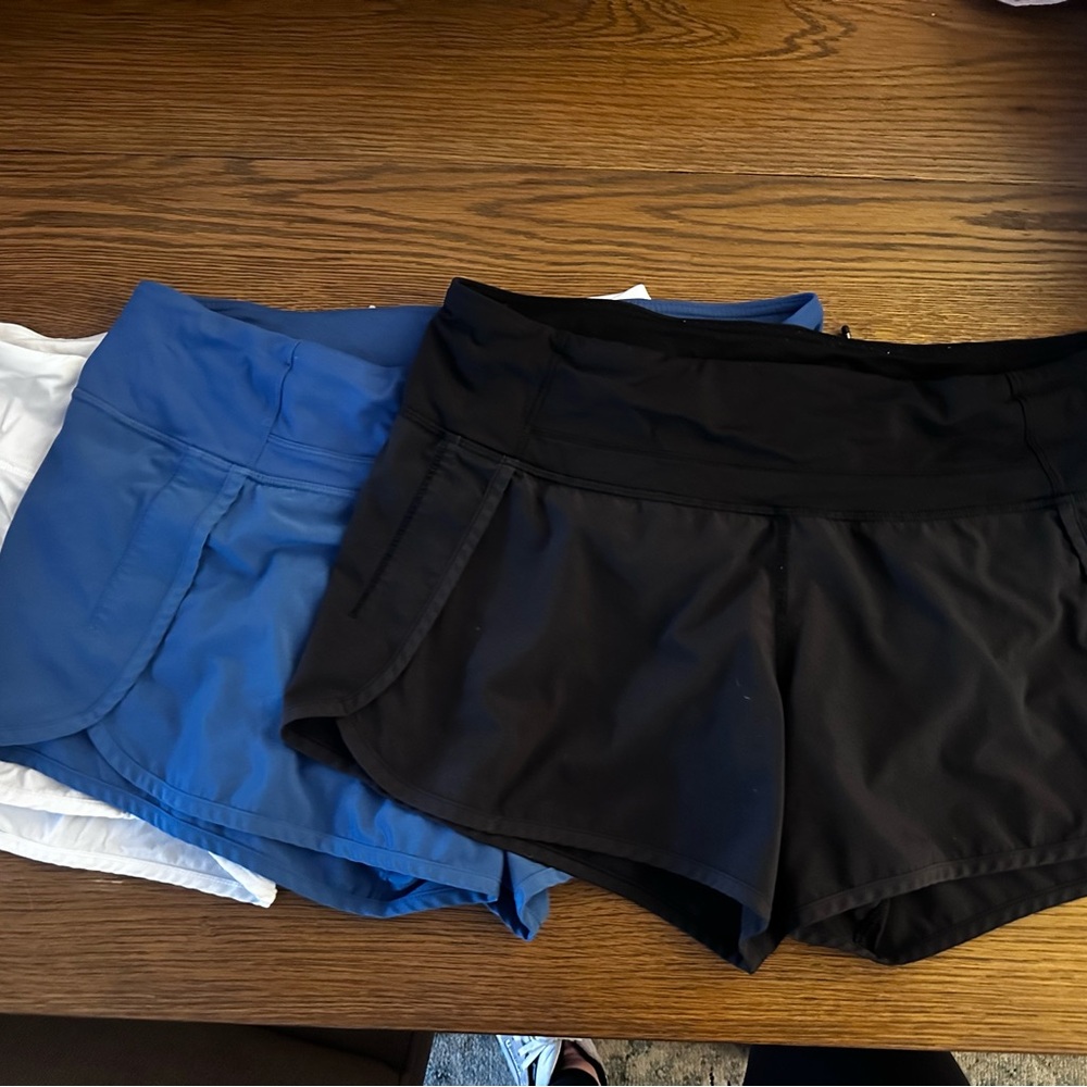 Women's lululemon Running Shorts Size 10 (3 pack)